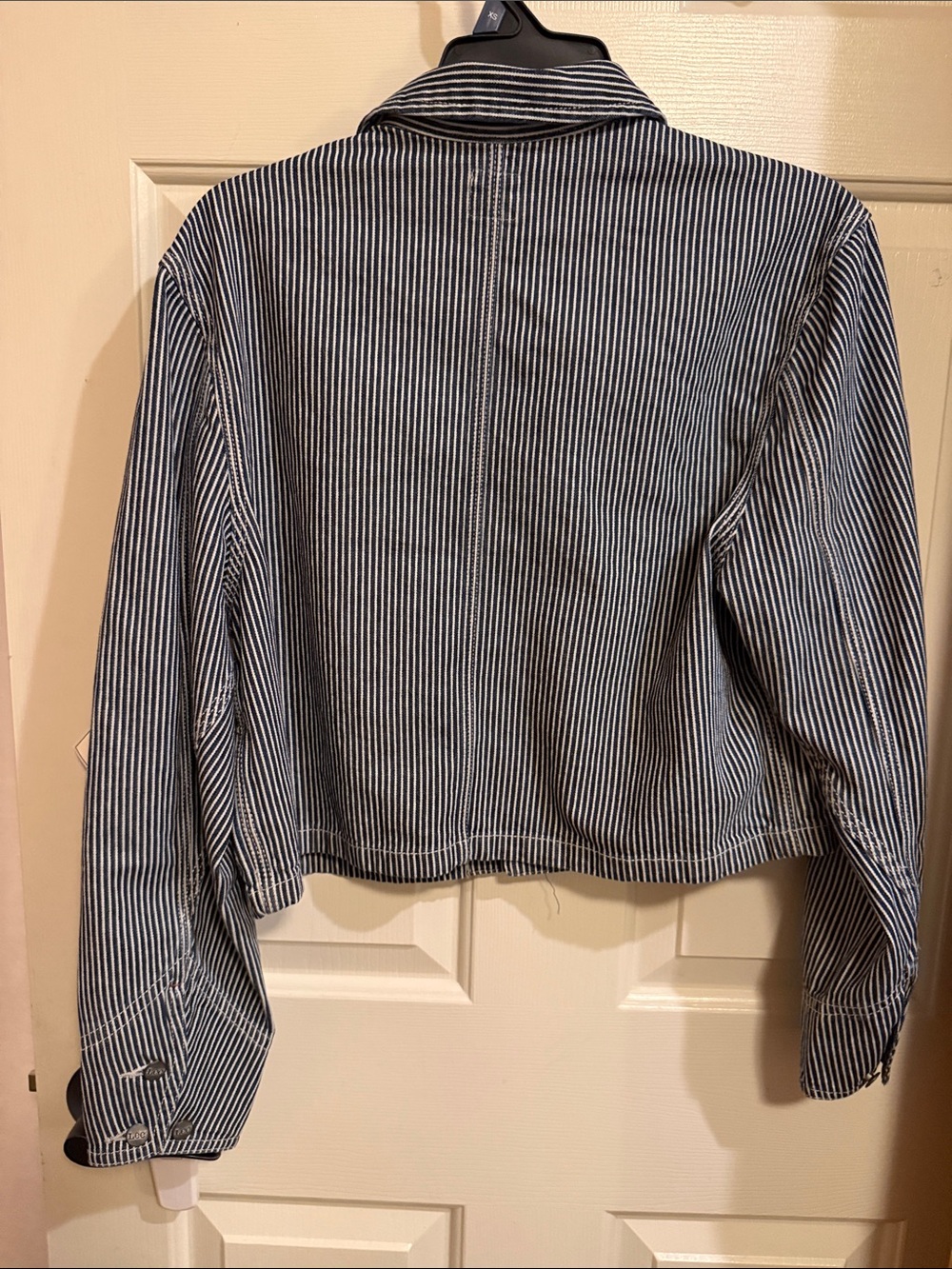 Lee Striped Blue and White Cropped Jean Jacket Kacey Lee Musgraves - Picture 8 of 15